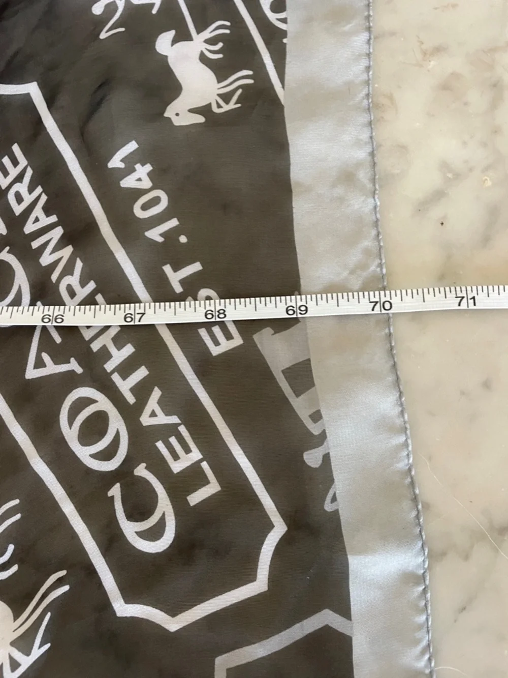 COACH Black and White Logo Horse & Carriage Print Silk Oblong Scarf